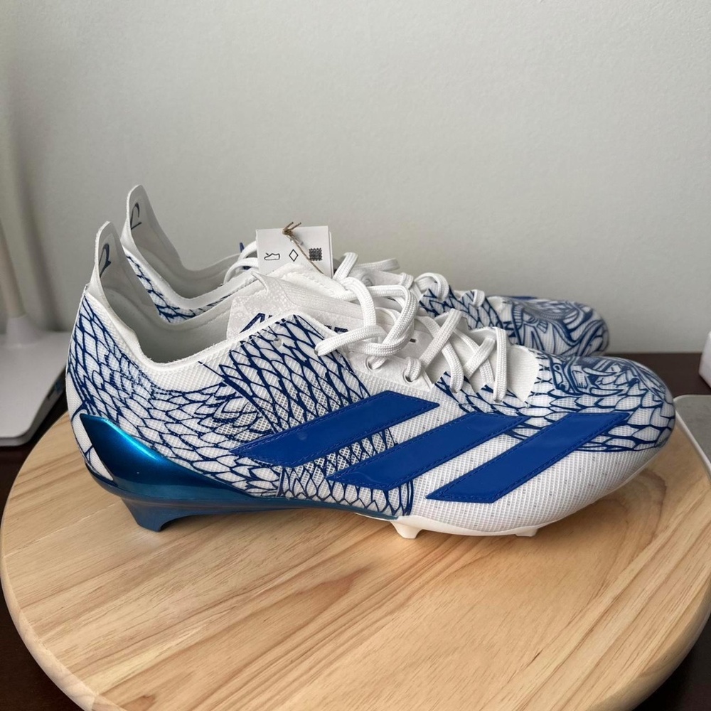 adidas Adizero II Electric Football Cleats Snakeskin Blue Men’s Size 12 NEW